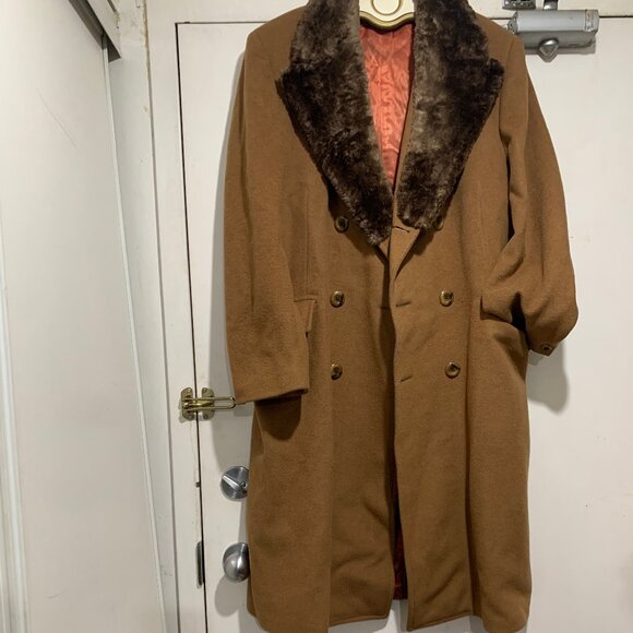VINTAGE STOLLERY'S WOOL DOUBLE BREAST TRENCH COATS SIZE L - Picture 6 of 15